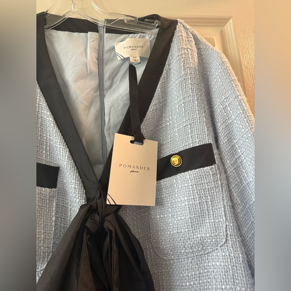 Pomander Place Light Blue Coco Tweed Bow Dress NWT XXL - Picture 6 of 8